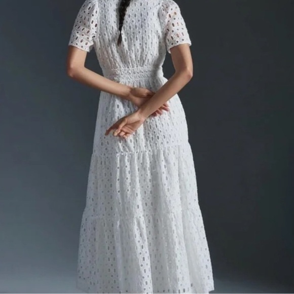 Somerset White Eyelet Maxi Dress by Anthropologie - Picture 3 of 11